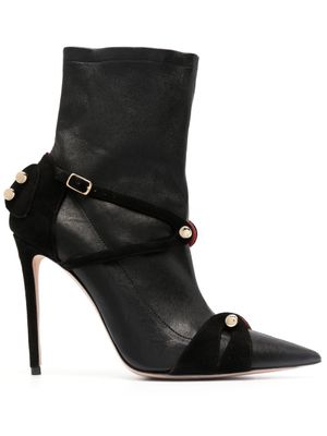 HARDOT bottines en cuir à bout pointu - Noir