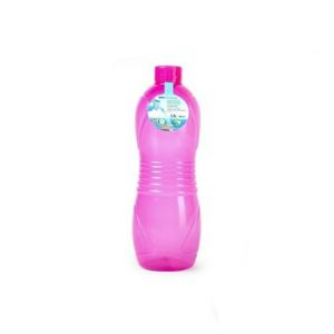 Plasticforte Drinkfles/waterfles/bidon - 1000 ml - transparant/roze - kunststof