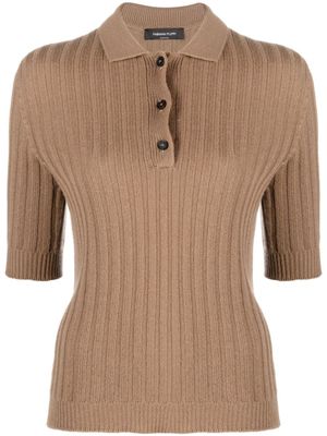 Fabiana Filippi polo en cachemire à design nervuré - Marron