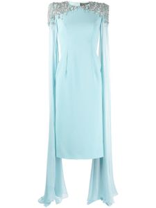 Jenny Packham robe Jenna mi-longue à perles - Bleu