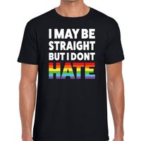 I may be straight but i dont hate gaypride shirt zwart voor here