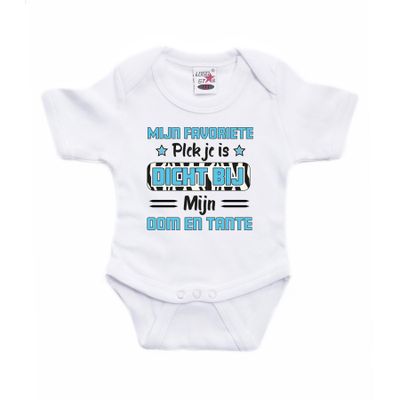 Baby rompertje - blauw - favoriete plekje - oom en tante - cadeau romper