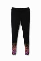 Slim fit legging met verfspatten - BLACK - M - thumbnail