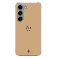 Samsung Galaxy S23 siliconen shockproof hoesje - Hart bruin Samsung Galaxy S23 siliconen shockproof hoesje - Hart bruin