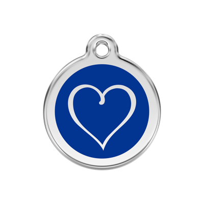 Tribal Heart Navy roestvrijstalen hondenpenning medium/gemiddeld dia. 3 cm - Reddingo
