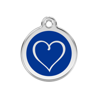 Tribal Heart Navy roestvrijstalen hondenpenning medium/gemiddeld dia. 3 cm - Reddingo Tribal Heart Navy roestvrijstalen hondenpenning medium/gemiddeld dia. 3 cm - Reddingo