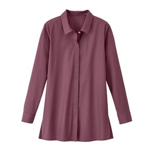 Longblouse met verborgen knoopsluiting, Wit 40