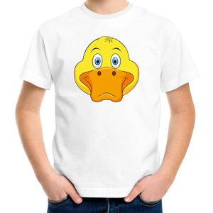 Cartoon eend t-shirt wit voor jongens en meisjes - Cartoon dieren t-shirts kinderen