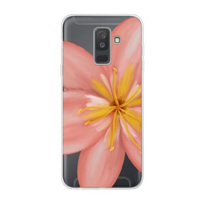Pink Ellila Flower: Samsung Galaxy A6 Plus (2018) Transparant Hoesje