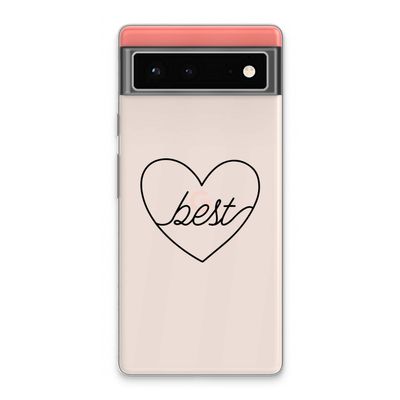 Best heart black: Google Pixel 6 Transparant Hoesje