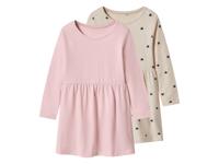 lupilu Set van 2 kinder jurken (Beige/roze, 122/128)