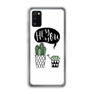 Hey you cactus: Samsung Galaxy A41 Transparant Hoesje