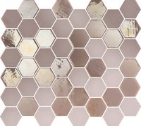 Tegelsample: The Mosaic Factory Valencia hexagon glasmozaïek tegels 28x33 roze