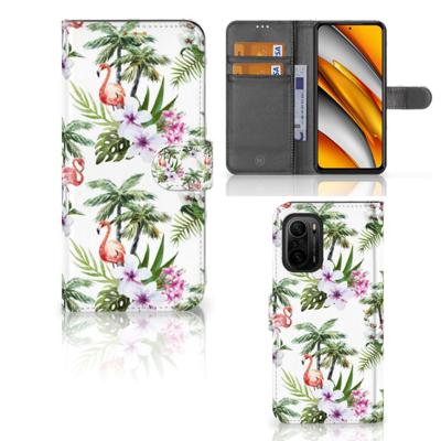 Poco F3 | Xiaomi Mi 11i | Telefoonhoesje | Met pasjeshouder | Flamingo Palms