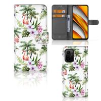 Poco F3 | Xiaomi Mi 11i | Telefoonhoesje | Met pasjeshouder | Flamingo Palms