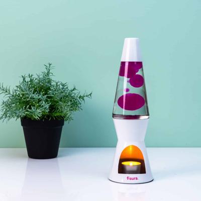 Waxinelicht lavalamp - Wit met roze lava