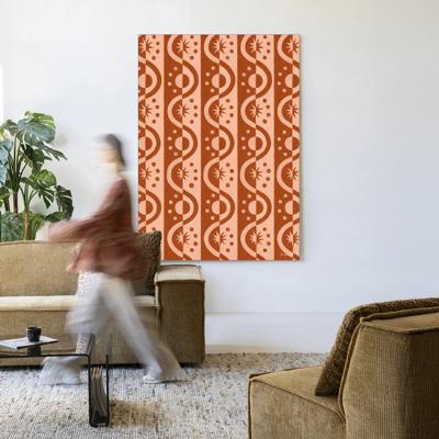 Urban Cotton Wandkleed 'Moon BlockPrint' 80 x 110cm in Frame - black