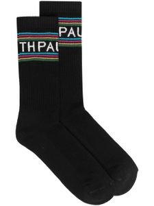 PS Paul Smith chaussettes nervurées à logo imprimé - Noir