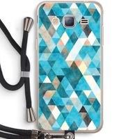 Gekleurde driehoekjes blauw: Samsung Galaxy J3 (2016) Transparant Hoesje met koord