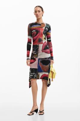 Jurk met lippenprint - BLACK - XS Jurk met lippenprint - BLACK - XS