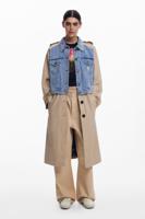 Hybride denim trenchcoat - BROWN - M