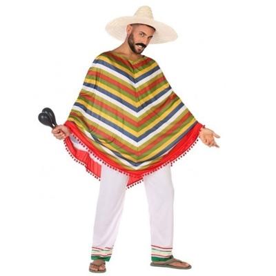 Mexicaanse poncho verkleedpak - kostuum - voor heren - Mexico thema - carnavalskleding