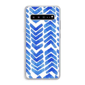 Blauwe pijlen: Samsung Galaxy S10 5G Transparant Hoesje