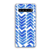 Blauwe pijlen: Samsung Galaxy S10 5G Transparant Hoesje