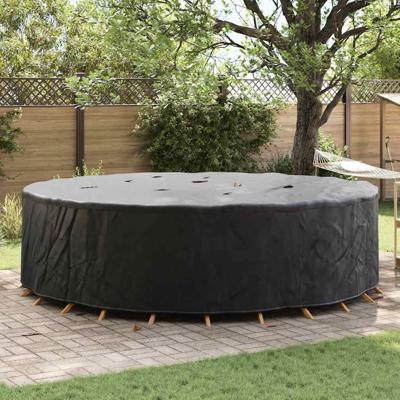 Hoes voor tuinmeubelen Zwart 320 x 320 x 71 cm 600D stof