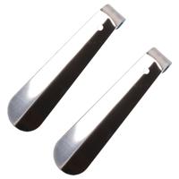 Schoenlepel - 2x - metaal - zilver - 15 cm - Schoen instaphulp