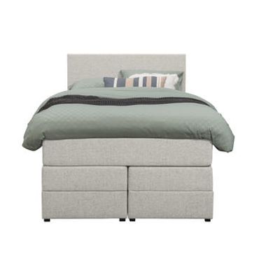 Boxspring met opbergruimte Liv egaal - ecru - 120x200 cm - Leen Bakker