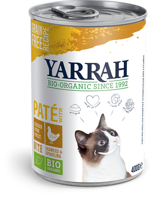 Yarrah natvoer kat blik pate bio kip 400gr