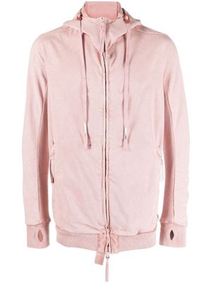 Boris Bidjan Saberi veste zippée en coton à capuche - Rose