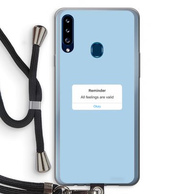 Reminder: Samsung Galaxy A20s Transparant Hoesje met koord