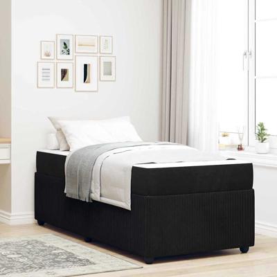 Bedframe met matras met matras Zwart 90 x 200 cm Fluweel