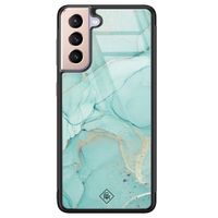 Samsung Galaxy S21 glazen hardcase - Touch of mint