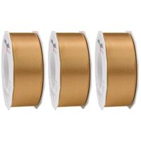 Cadeaulint Satijn - 3x - 4 cm x 25 meter - brons - cadeaus inpakken - sierlint