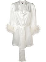 Gilda & Pearl robe de chambre Mia en satin - Blanc - thumbnail