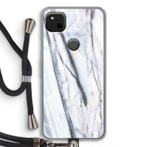 Gestreepte marmer: Pixel 4a Transparant Hoesje met koord