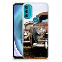 Motorola Moto G71 5G | Siliconen hoesje | met foto Vintage Auto