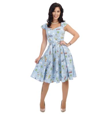 Sandra Car Swing Dress Blue-34 (NL)/ 8 (UK) | 50% korting Sandra Car Swing Dress Blue-34 (NL)/ 8 (UK) | 50% korting