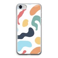Memphis Shapes Blue: iPhone 8 Transparant Hoesje