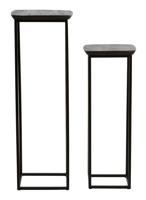Light & Living Zuil 'Quenza' Acaciahout, Set van 2 stuks, kleur Zwart