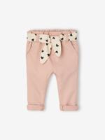 Paperbag babybroek met riem oudroze