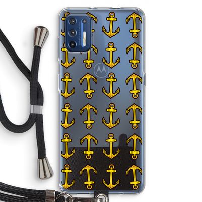 Musketon Anchor: Motorola Moto G9 Plus Transparant Hoesje met koord