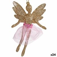 Kerstversiering Fee champagne Plastic Purpurine 8 x 12 x 5 cm (24 Stuks)