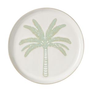 Bord palmboom - beige/groen - ø21x1.8 cm