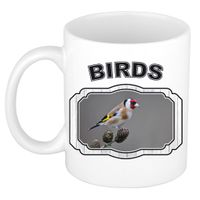 Dieren putter vogel beker - birds/ vogels mok wit 300 ml     - - thumbnail