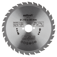 Wolfcraft Handcirkelzaagblad | HM | 30 Zähne | Ø210mm | 1 stuk - 6381000