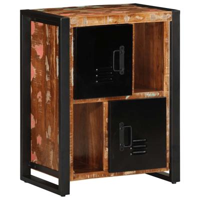 Dressoir 55x35x70 cm massief gerecycled hout meerkleurig